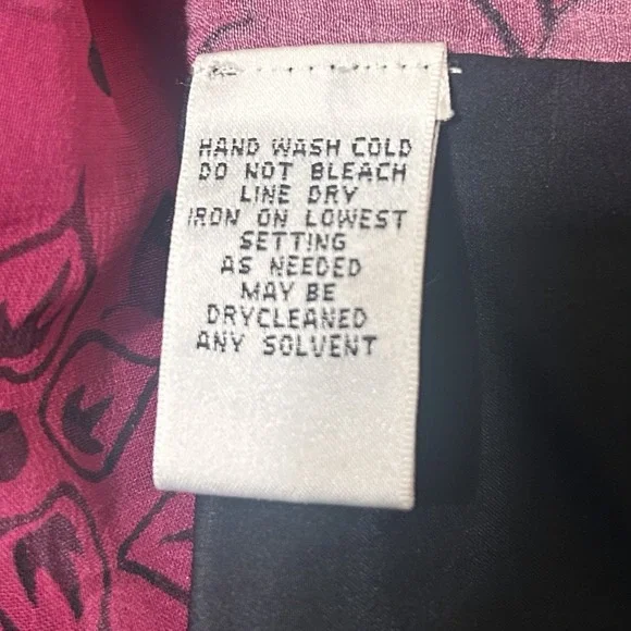 Units Vintage Silk Blend Kimono 1X Pink Black Floral Open Jacket Whimsigoth - Picture 9 of 10